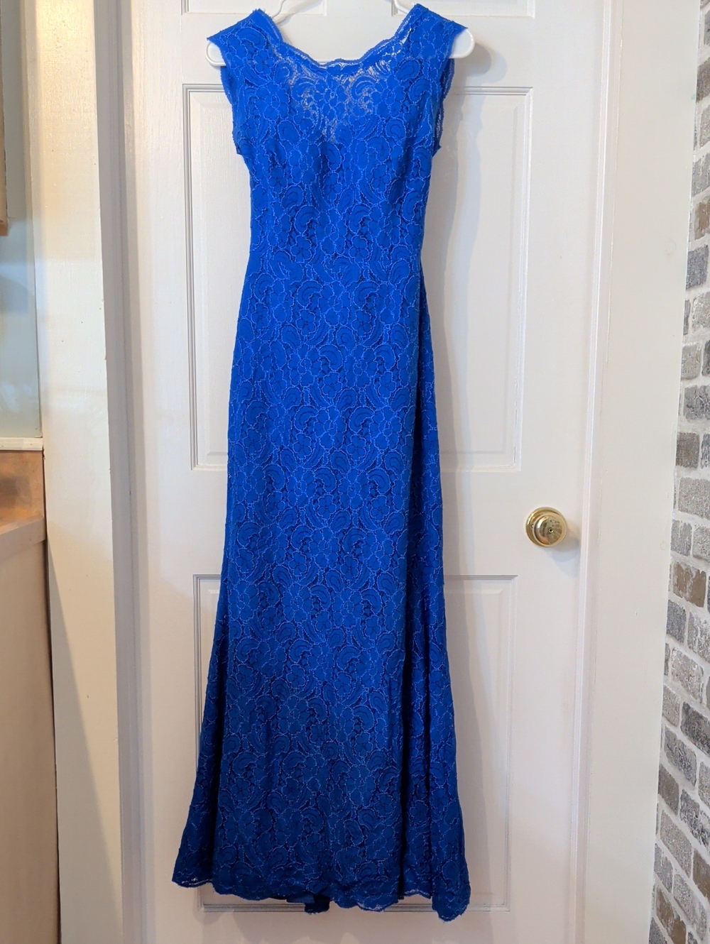 Watters Royal Blue Lace Maxi Dress